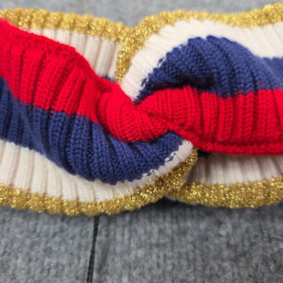 GUCCI SYLVIE WEB WOOL HEADBAND Red/Blue/White/Gold Knit NEW W/ Tags‎ RARE Medium main image 6
